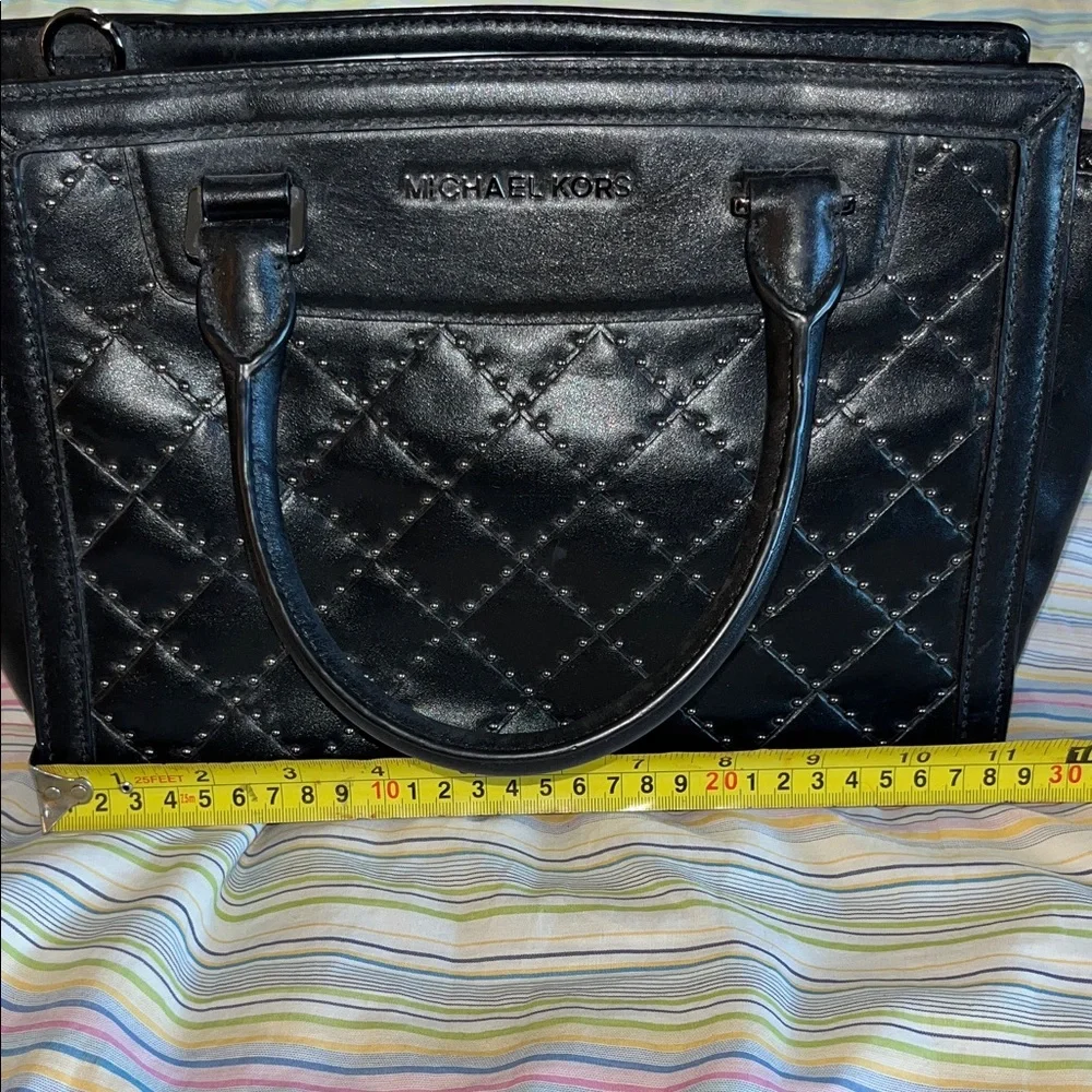 Michael Kors Black Studded‎ Quilted Satchel
